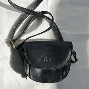 Il Ponti Firenze black leather mini crossbody bag